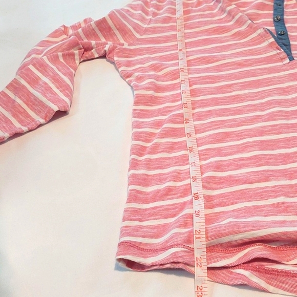 Chaps Denim Red and White Striped Hoodie .100 % Cotton.Size Medium Long Sleeved - Picture 5 of 8